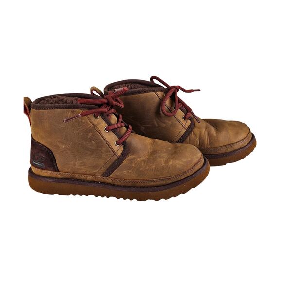 UGG YOUTH NEUMEL II BROWN WATERPROOF PLUSH MID-TOP CHUKKA BOOTS US SIZE 3 - Picture 1 of 11